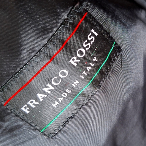 Franco Rossi Men's Suit Black Suit Made in Italy Pure Wool Pants 46R - Picture 8 of 9